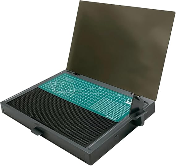 Gundam Model Kit Tools, Portable Worktable for Model Building, Work Table with Movable Drawer, Pliers Rack, Display Version, Dual Craft Cut Mat, Suitable for Cut and Grind Assembly, KJ018