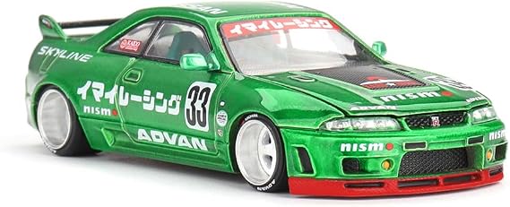 Diecast Model Car Compatible with Kaido House x Mini GT 1:64 Nissan Skyline GT-R (R33) Imai Racing V1 Green Limited Edition KHMG150