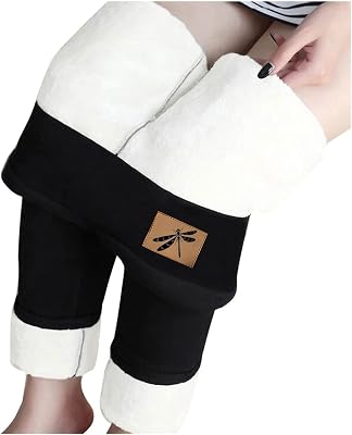 Womens Warm Thermal Leggings Fleece Lined High Waisted Tummy Control Soft Winter Pants