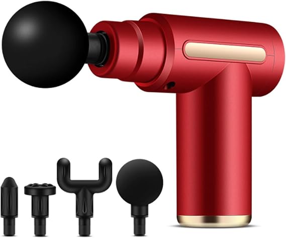 vabeen Massage Gun, Portable Deep Tissue Percussion Massager for Athletes, Pain Relief, 10 Speeds, 4 Replacement Heads