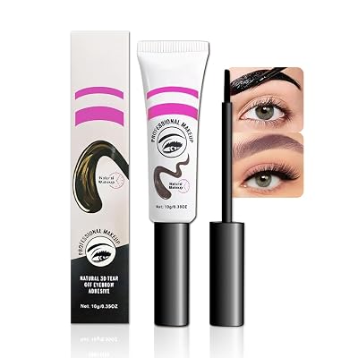 BINGBRUSH Easy Peel off Eyebrow Gel, Waterproof Long-lasting Transfer-proof Eyebrow Gel Peel Off for Shaping & Defining, Smudge-Proof, Long-Lasting Eyebrow Makeup, Natural Look, Cruelty-Free #01Coffee