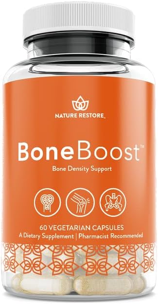 Nature Restore BoneBoost, Natural Bone Health Supplement, 60 Capsules, Manufactured in USA, Non GMO, Gluten Free