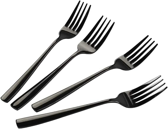 Teyyvn Black Stainless Steel Dessert/Salad Forks, Set of 16