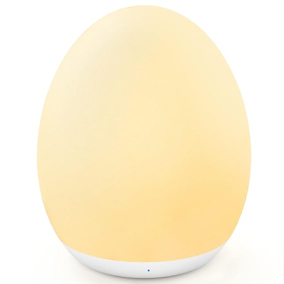 MediAcous Night Light for Kids, 7 Colors Changing Egg Light for Nursery | Stepless Dimming, Soft Silicone Touch Night Lamp with 1 Hour Timer, Rechargeable Nursery Night for Breastfeeding