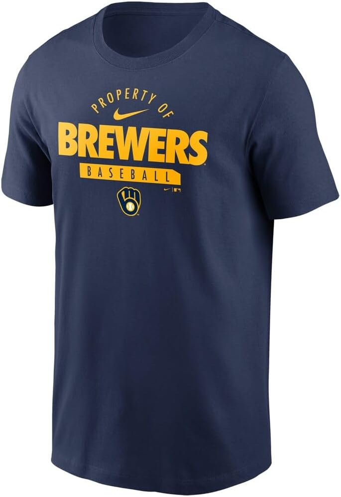 Nike Mens MLB Property of Team Baseball Logo On-Field Practice T-Shirt