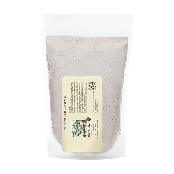 OliveNation Red Velvet Cake Donut Mix - Simple Just-Add-Water Powder with Real Dutch Process Cocoa for Fast, Easy Classic Red Velvet Flavor Baked or Fried Doughnut Rings, Bars & Donut Holes (80.00oz)