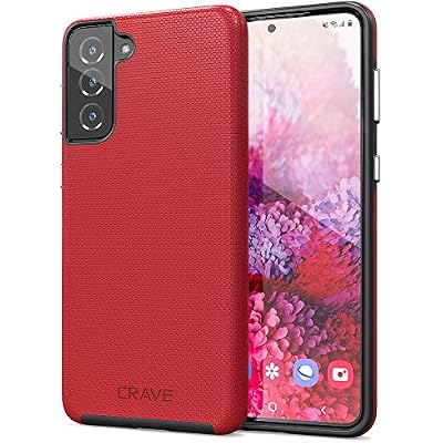 Crave for Galaxy S21 Plus Case, Shockproof Protection Dual Layer Case for Samsung Galaxy S21 Plus, S21 5G 6.7 inch - Red
