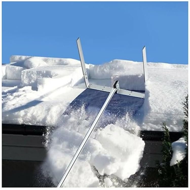 2-in-1 Snow Rake, 30 Telescoping Snow Roof Rake, Snow Slide, Large Wheels & Anti-Slip Handle, Clearing Roof, Vehicle Snow & Leaves
