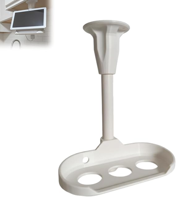 Under Cabinet Rotating Mount for Google Nest Hub Max Smart Display, 360 Swivel Bracket for Kitchen, Home, and Workspace