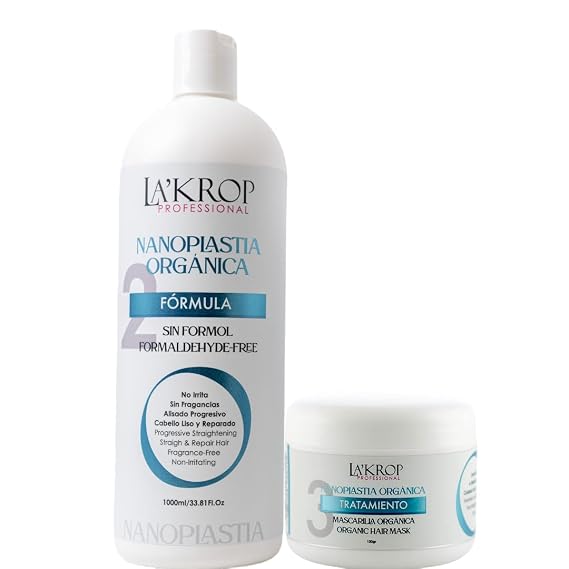LA'KROP Nanoplastia Organica Hair Smoothing Treatment, 33.8 fl oz