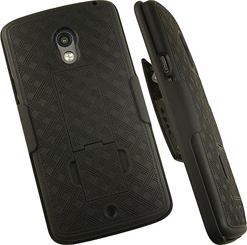 Case with Clip for Droid Maxx-2, Nakedcellphone Black Kickstand Cover  Belt Hip Holster Combo for Motorola Droid Maxx 2 XT1565 XT1561 XT1562 XT1563