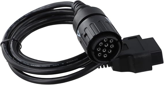 Diagnostic Adapter Cable 10 Pin to 16 Pin OBD2 for BMW ICOM-D, Compatible with Motorcycles 1996-2016 Round Port, Supports for ELM327 for OBDLINK for MOTOSCAN ISTA-D P, 1.5M Black Wire