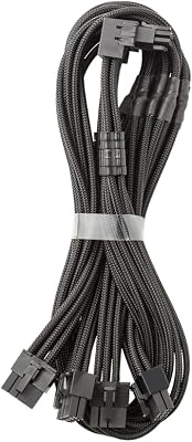CableMod C-Series Pro ModMesh Sleeved 12VHPWR 90 StealthSense PCI-e Cable for Corsair - Variant A Black, 16-pin to Quad 8-pin, 60cm