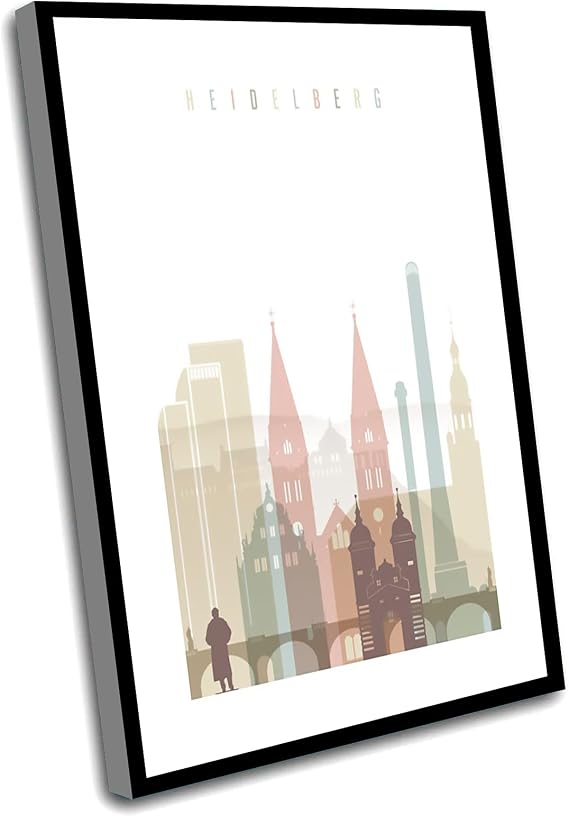 Kitchen Decorations,Bedroom Decor For Couples,Rustic Office Decor,Heidelberg Skyline,Heidelberg Poster,Print,Germany City Art,Travel Gift,Art Prints,12x16 Inch Framed Wall Art