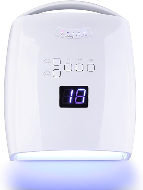 48W Professional Rechargeable UV/LED Nail Lamp, Cordless Gel Nail Dryer with Auto Sensor & Digital Display, 4 Timer Setting Quick Curing Light for Home Salon
