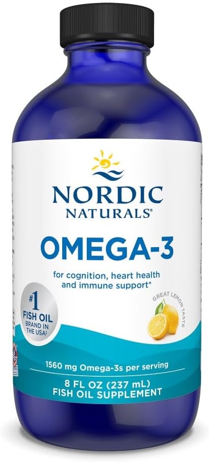 Nordic Naturals Omega-3 Liquid, 1560mg Fish Oil, EPA+DHA, Lemon Flavor - 8oz