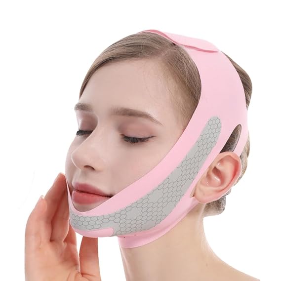 V Line Lifting Mask, V Shaped Face Mask, V Shaped Contouring Face Mask, Face Lifting Strap, Face Toning Belts, Jaw Exerciser, Washable and Reusable