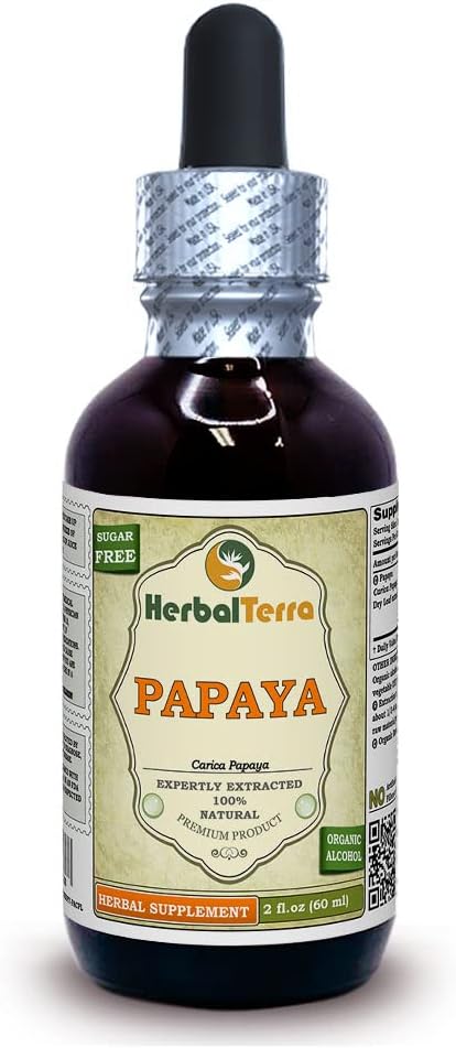 Papaya (Carica papaya) Tincture, Dried Leaves Liquid Extract 2 oz