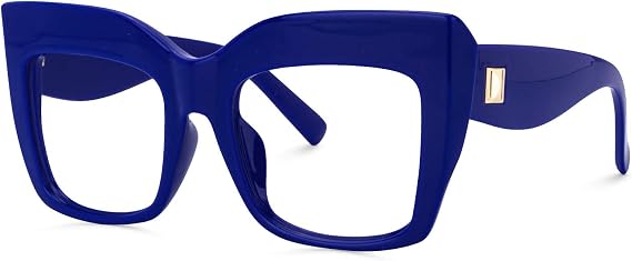 Vooglam Blue Light Blocking Glasses For Women Cassandra FP0668, Blue, L