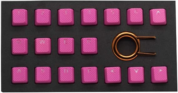 Taihao Rubber Keycap Set (18) - Neon Pink