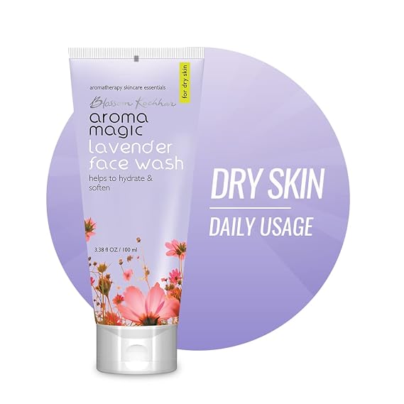 Aroma Magic Lavender Face Wash | Hydrates & Softens Skin | Helps Prevent Aging | Soothing & Refreshing Facial Cleanser | for Dry Skin | 3.38 Fl Oz/100ml