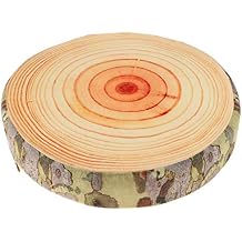 3D Tree Wood Slice Memory Foam Soft Throw Cushion Log Pillow Doll Chair Seat Pad for Home Office Gingko Tree Fruit Cushion Sofa Foam Pillow (Cushion 02)