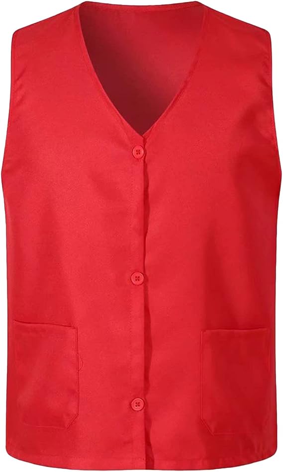 Adult Volunteer Activity Vest Jacket Supermarket Uniform Vests Clerk Workwear with Pockets