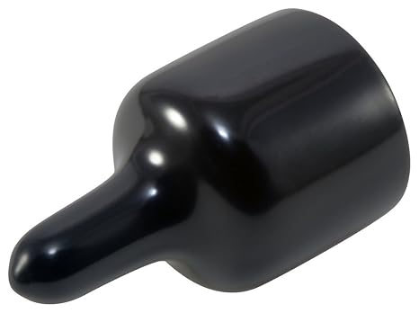 Caplugs EZ-615-12 EZ Series, Vinyl EZ Pull-Tab Cap, Black Plastic, 0.615" Cap W x 0.125" Tip W, Protective Closures, Thread Protectors, Moisture Seals, Masking, Plating, Color Coding (Pack of 50)