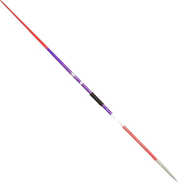 Silver Arrow 600 Gram 65 Meter Steel Tip Competition Javelin | Aluminum Purple Red Track and Field Javelins