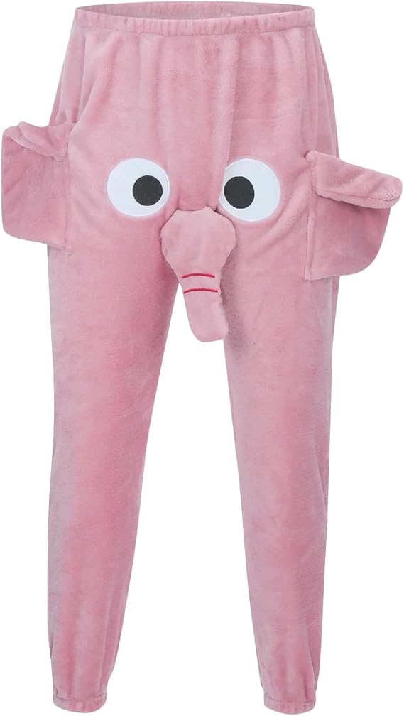 Elephant Trunk Pajama Pants, Jumbo Trunk Elephant Pants for Women & Man,Funny Cute Animal Sleepwear Pants, Medium, Blue