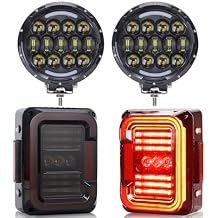 AUDEXEN JK LED Tail Lights + 7 Inch Round Work Lights