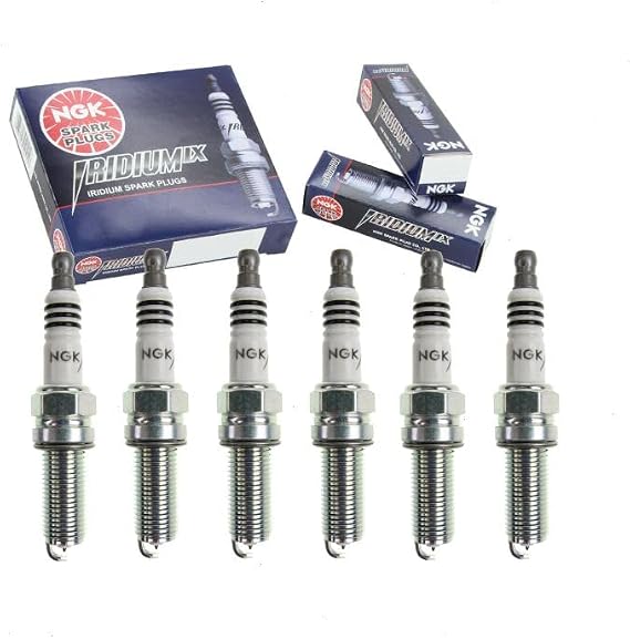 6 pc NGK Iridium IX Spark Plugs compatible with Acura RDX 3.5L V6 2013-2018 | Ultra-fine 0.6mm iridium tip sharpens throttle response and acceleration. 40,000-60,000 mile fine-wire performance.