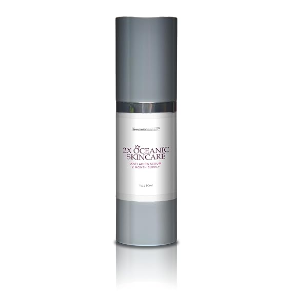 2X Oceanic Skincare Serum - Anti Aging Serum 2 Month Supply - Peptide Rich Regenerative Serum with Alpha Hydroxy Acids & Vitamin E - Help Repair Skin Cells - Improve Hyperpigmentation & Wrinkles