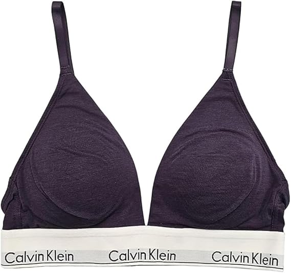 Calvin Klein Women's Modern Cotton Lightly Lined Triangle Bralette, Night Shade, Small
