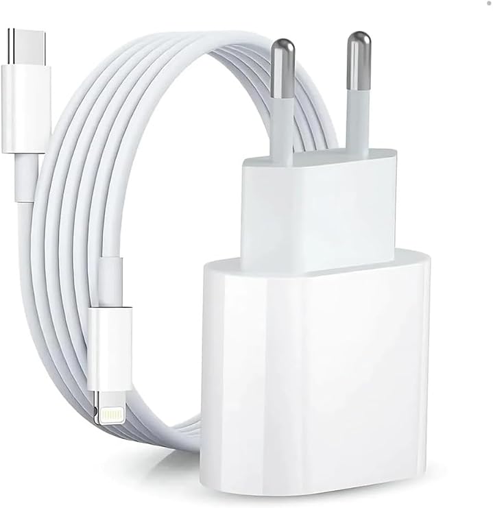 20W Gerçek Güç PD QC 4.0 Destekli Type-C Adaptör + Type-C to Lightning Kablolu Hızlı Şarj Seti iPhone 8'den 14'e Kadar Uyumlu