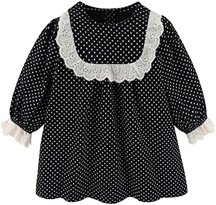 Mud Kingdom Girls Drees Peter Pan Collar Ruffle Lace Collared Long Sleeve Dress 2-8 Years