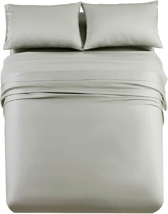 Twin XL Sheets Set 3 Piece 600 Thread Count Tencel Lyocell Cooling Bed Sheets, Silky Soft, Deep Pocket Fits 815 Mattress, College Dorm Bedding, Grey