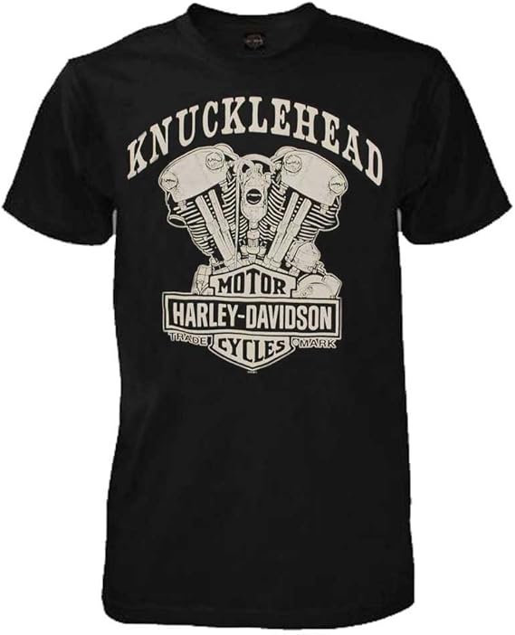 Harley-Davidson Men's Knucklehead Engine Authentic T-Shirt Black 30298302