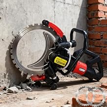 Heavy Duty 12000W Concrete Ring Saw New Wall Chaser Concrete Cutter, 30cm/11.81in Deep Cut Electric Power Tool with 2 Diamond Blades for Rebar, Brick, Tile, Stone, Dust-Free Wet Cutting