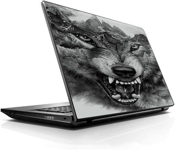 15 15.6 inch Laptop Notebook Skin Vinyl Sticker Cover Decal Fits 13.3" 14" 15.6" 16" HP Lenovo Apple Mac Dell Compaq Asus Acer/Angry Wolf Growling Mountains