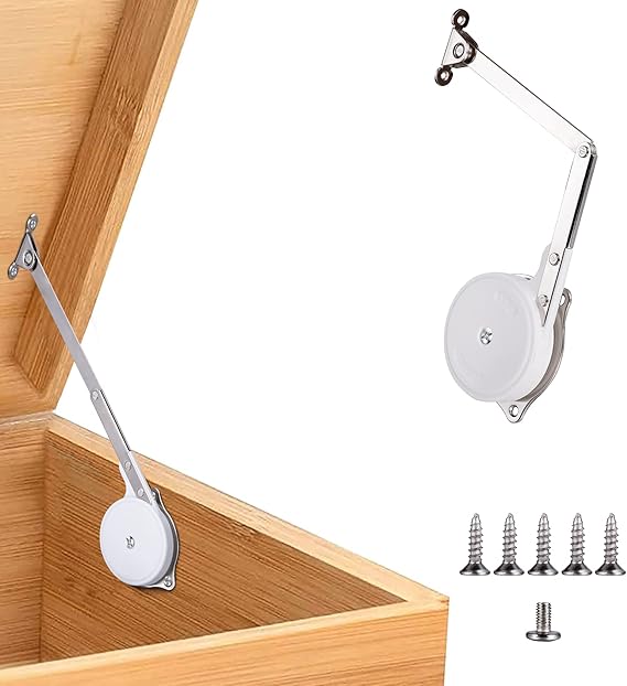 1 Pack | Toys Box Hinges Soft Close - HBL Lid Support Chest Hinges for Wooden Toy Box, Cedar, Storage Trunk & Benches, Made of Zinc Alloy, Safety & Heavy Duty.