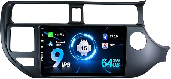2 Din Android 15 Car Stereo For Kia Rio K3 RHD 2011-2015 Wireless Carplay/Android Auto - 2G+64G - Free Camera 9 Inch IPS Steering Wheel WiFi 4G DAB RDS BT