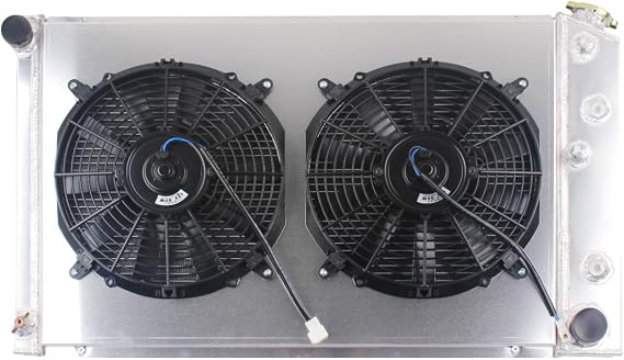 OHOB-COOL 3 Rows Full Aluminum Radiator with Shroud Fan For Chevy 1970-1987 72 86 Camaro Monte Carlo Nova El Camino GMC Oldsmobile Pontiac series