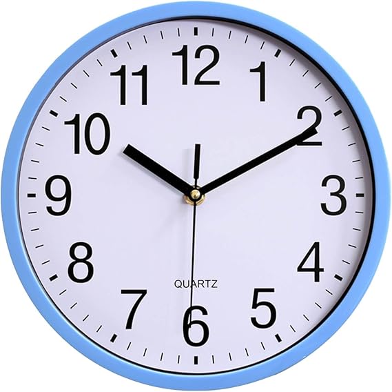 Decorative Wall Clock, 10 Inch Quartz Battery Operated Silent Non-Ticking Wall Clock,Classic Round Living Room Clocks Wall for Office Home Kitchen Bedroom Decor