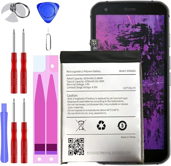 [4200mAh] Cat S62 Battery, High Capacity 0 Cycle Battery for Cat S62 Mobile Phone XQ6602G Battery with Professional Replacement Tool Kits