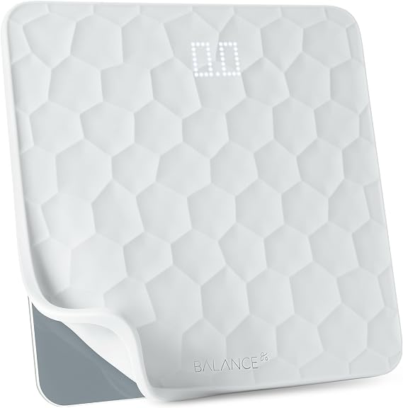 Greater Goods Designer Bathroom Scale: Non-Slip Silicone Cover, Hidden LED Display, Spot-On Precision, 400 lb Capacity
