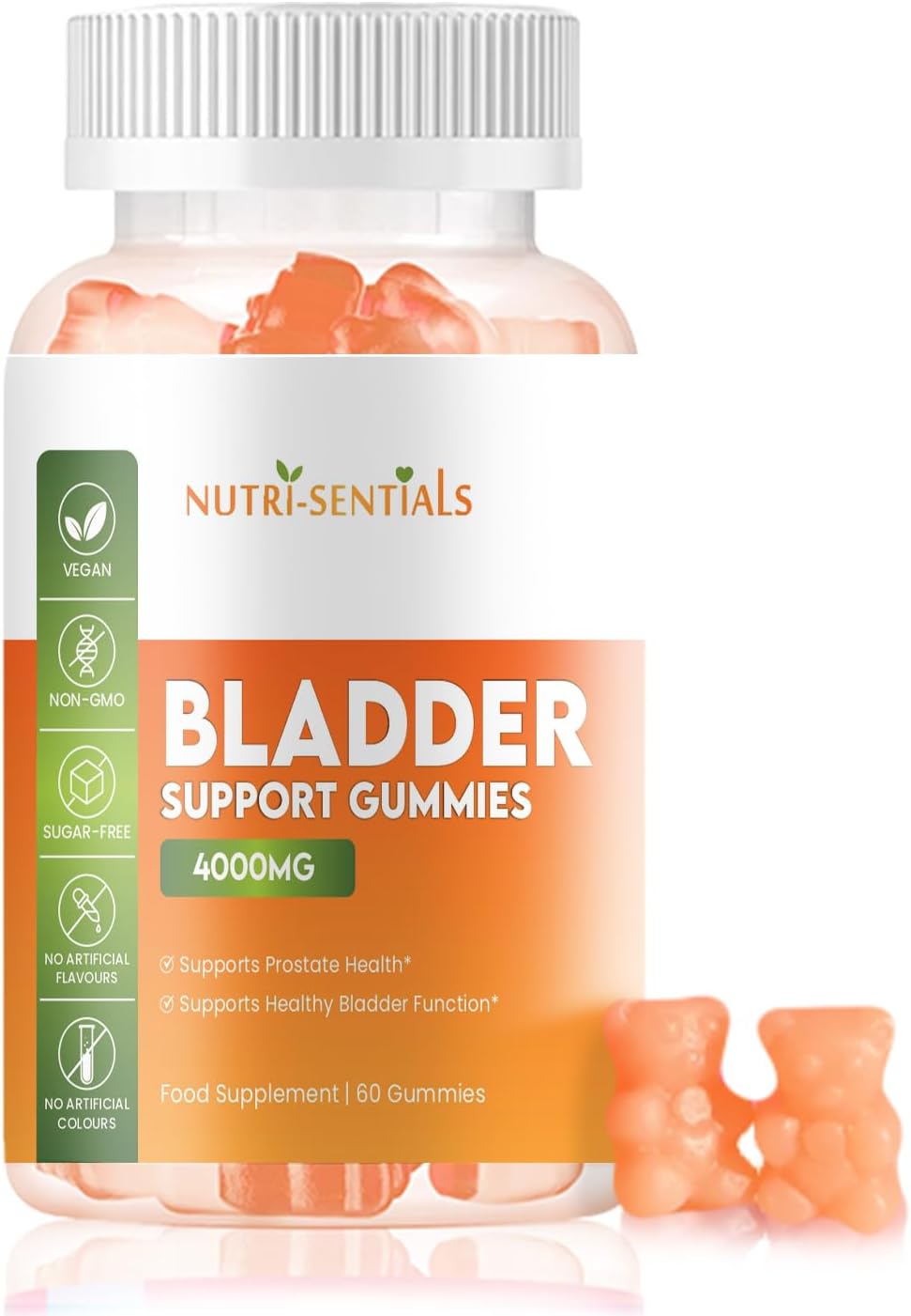 Bladder Support Supplement- 4000mg Pumpkin Seed Oil Extract Gummies to Help Support Healthy Bladder Function &amp; Prostate Health- Orange Flavour, Vegan, Non-GMO Bladder Control Tablets