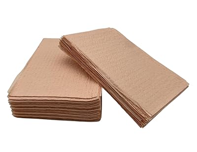 Disposable Dental Patient Waterproof Bibs 13x18 with Poly Back, 3 Layer Bibs with Poly Back for Tattoo, Dental, Medical, Nail Tray or Table Covers Peach Pack of 50