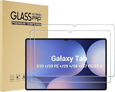 ProCase 2 Pack Screen Protector for Galaxy Tab S10 Plus 2024Tab S9 FE PlusS9 PlusS8 PlusS7 FES7 Plus 12.4 inch 2023, Tempered Glass HD Clear Film Guard for Tablet SM-X820X610X810X800T730T970