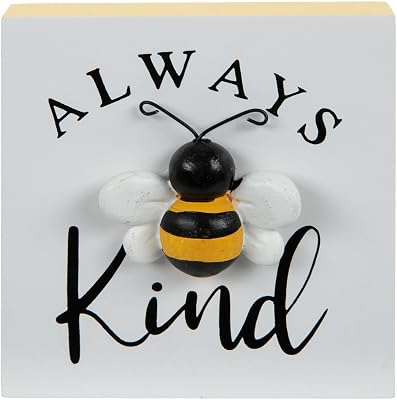Hobby Lobby Inspirational Bee Wood Decor Always Bee Kind, Square Wood